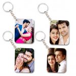 Photo Keychain Keyring Both Side Print(Set Of 4)
