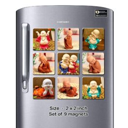 Buddha Monks Fridge Magnet Acrylic (Size 2x2 Inch) Set of 9