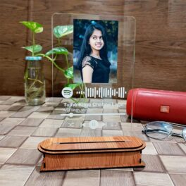 Personalized Spotify Photo Frame Acrylic Glass With Light Stand